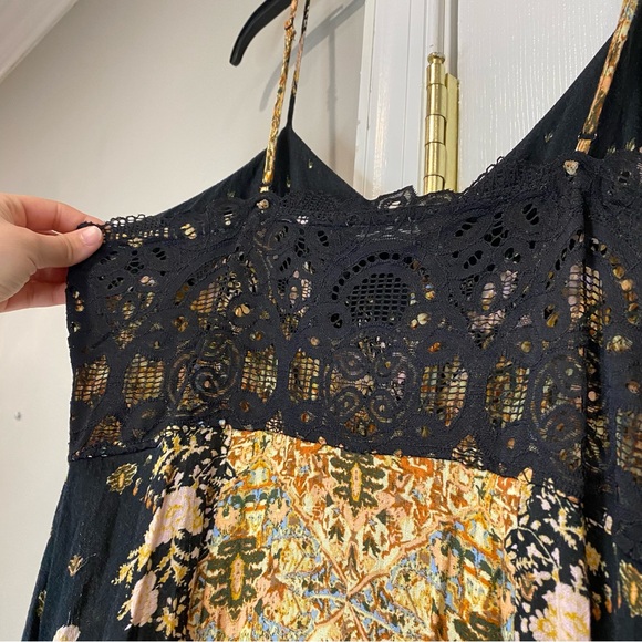 Free People Intimately Morning Song Printed Maxi Slip Dress Women Large Tank Top - Picture 9 of 12